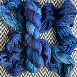 SAPPHIRE SOIRÉE -- Wave Hill zebra fingering yarn -- ready to ship