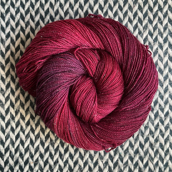 PINOT NOIR -- Broadway sparkle sock yarn -- ready to ship