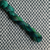 Emerald Starling -- mini-skein -- Broadway sparkle sock yarn -- ready to ship