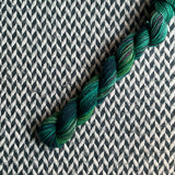 Emerald Starling -- mini-skein -- Broadway sparkle sock yarn -- ready to ship