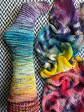 DUSK RAINBOW -- double-stranded sock blank -- ready to ship
