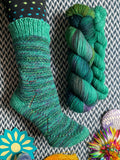 EMERALD STARLING and Lucky Bird * Broadway Sparkle Sock Set * -- full-size skein with mini-skein -- ready to ship yarn