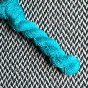 HIGHLIGHTER BLUE -- Half-Skein -- Broadway sparkle sock yarn -- ready to ship