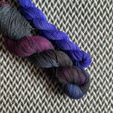 PLUTO and Desert at Night * Broadway Sparkle Sock Set * -- full-size skein with mini-skein -- ready to ship yarn