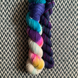 JELLYWISH and Moonlit Mermaid * Broadway Sparkle Sock Set * -- full-size skein with mini-skein -- ready to ship yarn