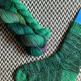 EMERALD STARLING and Lucky Bird * Broadway Sparkle Sock Set * -- full-size skein with mini-skein -- ready to ship yarn