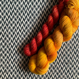 GLOW BIG OR GLOW HOME and Backbeat * Broadway Sparkle Sock Set * -- full-size skein with mini-skein -- ready to ship yarn