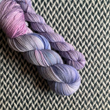 MISTY MORNING and Sweet Pea * Broadway Sparkle Sock Set * -- full-size skein with mini-skein -- ready to ship yarn