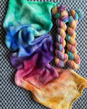 MELTED CRAYONS -- double-stranded sock blank -- ready to ship