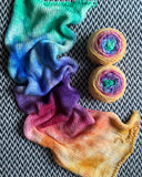 MELTED CRAYONS -- double-stranded sock blank -- ready to ship