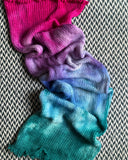 TEAL FEATHERS -- double-stranded sock blank -- ready to ship
