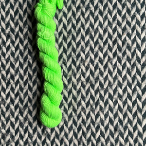 Highlighter Green -- mini-skein -- Kew Gardens DK yarn -- ready to ship