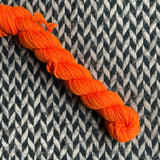 Highlighter Orange -- mini-skein -- Kew Gardens DK yarn -- ready to ship