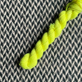 Highlighter Yellow -- mini-skein -- Kew Gardens DK yarn -- ready to ship