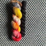 DRUMLINE and Night Smoke * Broadway Sparkle Sock Set * -- full-size skein with mini-skein -- ready to ship yarn