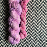DESERT BLOOM and Amusement * Broadway Sparkle Sock Set * -- full-size skein with mini-skein -- ready to ship yarn