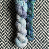CERULEAN CELEBRATION and Water Lilies * Broadway Sparkle Sock Set * -- full-size skein with mini-skein -- ready to ship yarn