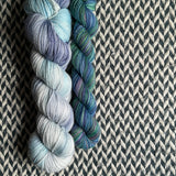 CERULEAN CELEBRATION and Water Lilies * Broadway Sparkle Sock Set * -- full-size skein with mini-skein -- ready to ship yarn