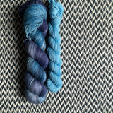 AZURE AFFAIR and Wallflower * Broadway Sparkle Sock Set * -- full-size skein with mini-skein -- ready to ship yarn