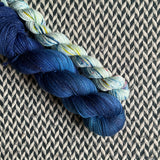 SAPPHIRE SOIRÉE and Ocean of Your Butterflies * Broadway Sparkle Sock Set * -- full-size skein with mini-skein -- ready to ship yarn