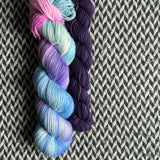 FONDANT and Violet Variety * Broadway Sparkle Sock Set * -- full-size skein with mini-skein -- ready to ship yarn