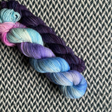 FONDANT and Violet Variety * Broadway Sparkle Sock Set * -- full-size skein with mini-skein -- ready to ship yarn