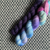 FONDANT and Violet Variety * Broadway Sparkle Sock Set * -- full-size skein with mini-skein -- ready to ship yarn