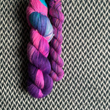ELECTRIC SHEEP and Creature from the Grape Lagoon * Broadway Sparkle Sock Set * -- full-size skein with mini-skein -- ready to ship yarn