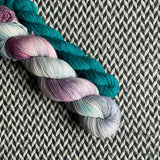 PEARL and Teal Owl * Broadway Sparkle Sock Set * -- full-size skein with mini-skein -- ready to ship yarn