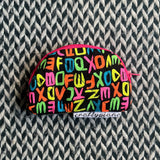 NEON ALPHABET -- small notion pouch with zipper -- ready to ship