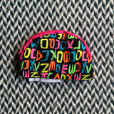 NEON ALPHABET -- small notion pouch with zipper -- ready to ship