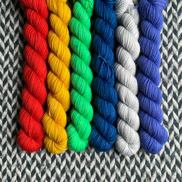 Traveler *6 Mini-Skein Set* -- Harlem sock yarn -- ready to ship