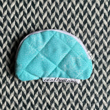 HAPPILY EVER AQUA -- small notion pouch with zipper -- ready to ship