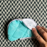 HAPPILY EVER AQUA -- small notion pouch with zipper -- ready to ship