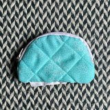 HAPPILY EVER AQUA -- small notion pouch with zipper -- ready to ship