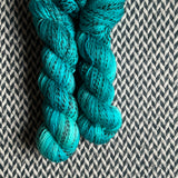 THE TEAL DEAL -- Wave Hill zebra fingering yarn -- ready to ship