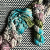 UN-BUD-LIEVABLE -- Wave Hill zebra fingering yarn -- ready to ship