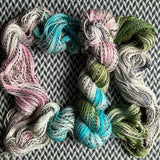 UN-BUD-LIEVABLE -- Wave Hill zebra fingering yarn -- ready to ship