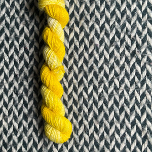 Banana Taffy -- mini-skein -- Broadway sparkle sock yarn-- ready to ship