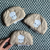 SHEEPISH TAN -- small notion pouch with zipper -- ready to ship