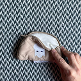 SHEEPISH TAN -- small notion pouch with zipper -- ready to ship