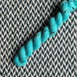 Highlighter Blue -- mini-skein -- Alphabet City tweed sock yarn -- ready to ship
