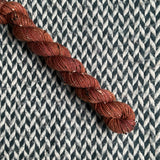 Toffee -- mini-skein -- Alphabet City tweed sock yarn -- ready to ship