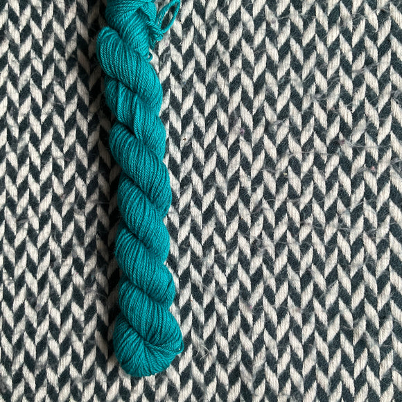 Teal Owl -- mini-skein -- Times Square sock yarn -- ready to ship