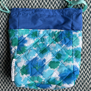BLUE SPLASH -- project bag -- ready to ship