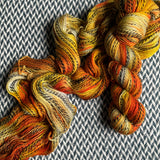 SQUASH BLOSSOM -- Wave Hill zebra fingering yarn -- ready to ship