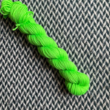 HIGHLIGHTER GREEN -- Half-Skein -- Greenwich Village DK yarn --ready to ship