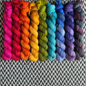 Muse Collection *9 Mini-Skein Set* -- Broadway sparkle sock yarn -- ready to ship