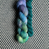 WATER LILIES with Teal Owl * Broadway Sparkle Sock Set * -- full-size skein with mini-skein -- ready to ship yarn