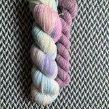 BUTTERCREAM and Lilac Bay * Broadway Sparkle Sock Set * -- full-size skein with mini-skein -- ready to ship yarn